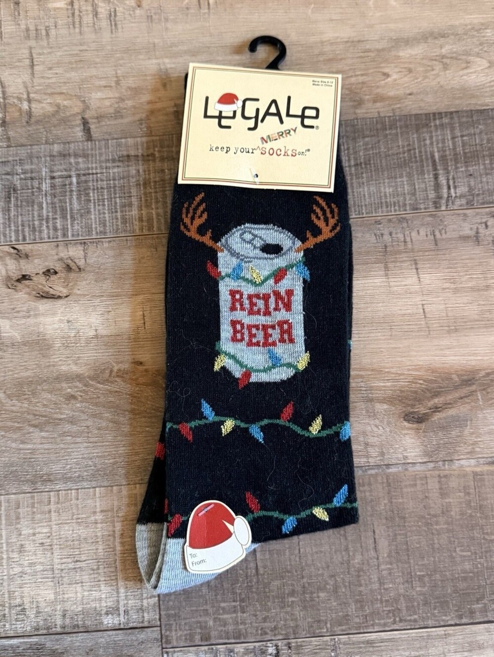 Legale Holiday Christmas Novelty Crew Socks Men's Size 8-12 Gift Exchange New‎